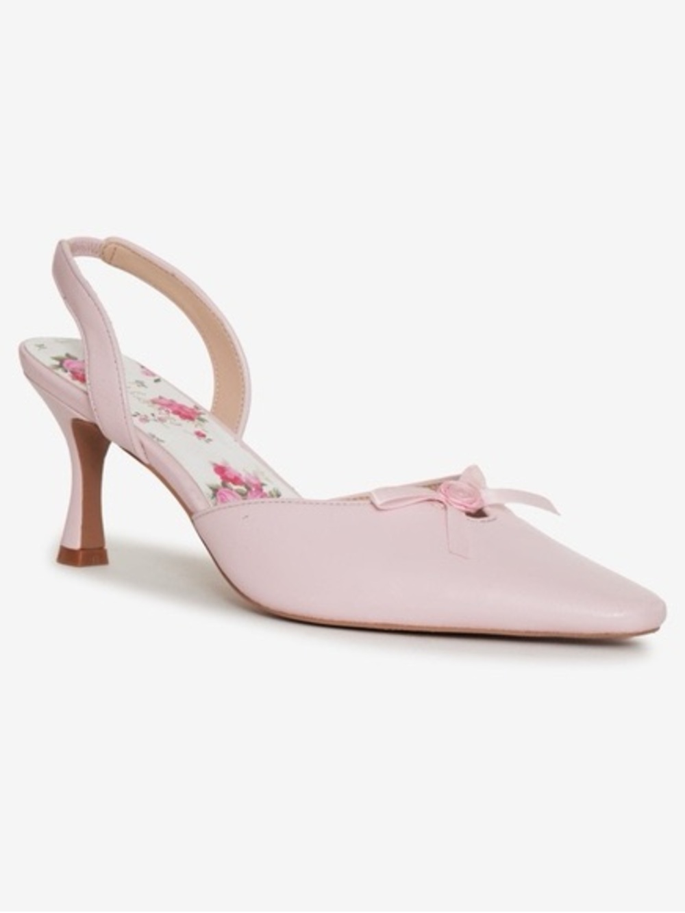 FOR LOVE & LEMONS Leather Suzette Heels - Pink